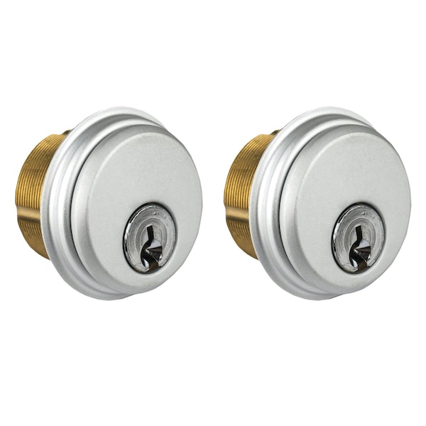 Global Door Controls 1-5/32 in. Brass Keyed Alike Double Cylinder Mortise Lock for Adams Rite Type Storefront Door in Aluminum TH1100-BCX2AL - main